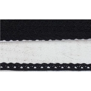 Szalag csipke fehér-fekete árnyalatok - 1cm széles 5x2m/cs