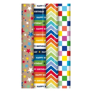 Csomagolópapír általános 70x300cm, diszcsomagoló vegyes minták Clairfontaine/Eurowrap 1tekecs/ár