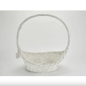 FÜLES CSÓNAK KOSÁR FEHÉR Fehér ovális kosár, magas füllel Méret: 40*25cm, mag:14/46cm