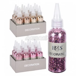 Dekor glitter 40gr. üvegben, 3 féle kreatív rózsaszín, gold, rosegold kpm