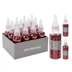 Dekor glitter tűzpiros üvegben, 40gr. kpm