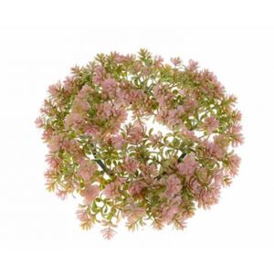 Dekor koszorú selyemvirág pozsgás 20cm, rózsaszín 