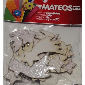 Dekorgumi MATEOS - Csilla Glitteres öntapadós dekor gumilap. Fehér és árnyalatai - Karácsonyi dekor.