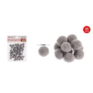Dekor pompom 1,5cm szürke 1,5cm 50db-os 25