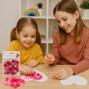 Dekor pompom 1,5cm vegyes rózsaszín 1,5cm 50db-os 25