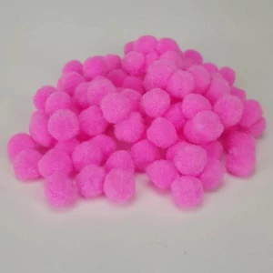 Dekor pompom 15mm magenta zsenília golyó, 100db/csomag