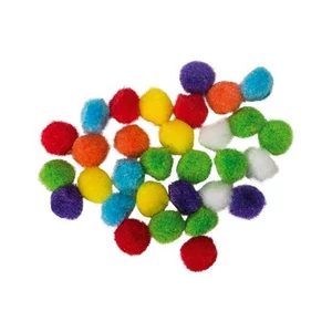Dekor pompom 15mm vegyes zsenília golyó, 30db/csomag
