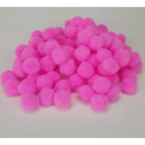 Dekor pompom 15mm rózsaszín zsenília golyó, 100db/csomag