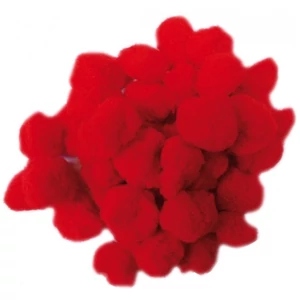 Dekor pompon 30mm piros 50db/cs