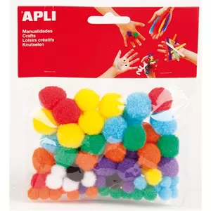 Dekor pompon Apli Creative vegyes színek 78db/csomag 13061