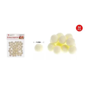 Dekor pompom bézs 1,5cm 50db-os 25