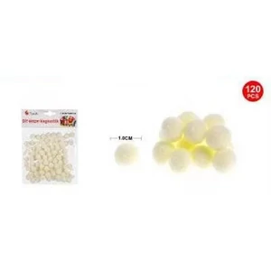 Dekor pompom bézs 1cm 120db-os 25