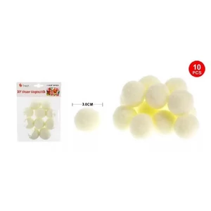 Dekor pompom bézs 3cm 10db-os 25