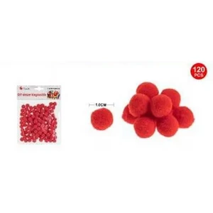 Dekor pompom piros 1cm 120db-os 25