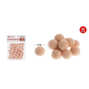 Dekor pompom púder 1,5cm 50db-os 25