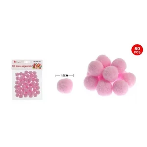 Dekor pompom rózsaszín 1,5cm 50db-os 25