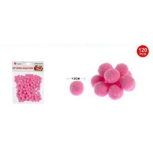 Dekor pompom sötét rózsaszín 1cm 120db-os 25