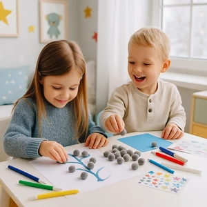 Dekor pompom szürke 1cm 120db-os 25