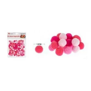 Dekor pompom vegyes rózsaszín 1cm 120db-os 25