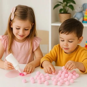 Dekor pompom világos rózsaszín 3cm 10db-os 25