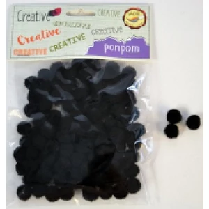 Dekor pompon 10mm fekete 100db/csomag