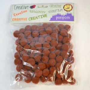 Dekor pompon 15mm v.barna 100db/csomag