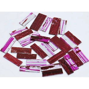 DEKOR Üvegmozaik 1 x 2, 5cm ezüst-pink téglalap