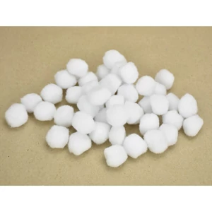Dekor zsenília pompon fehér, 2,5cm 50db/csomag