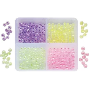 Dekorációs gyöngyök neon 4x6g