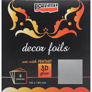 Dekorfólia ezüst 14x14cm- 5db csomag