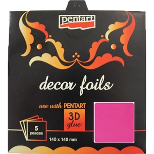 Dekorfólia metálmagenta 14x14cm- 5db csomag