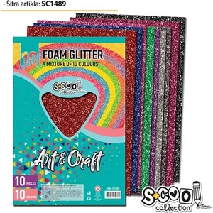 Dekorgumi glitteres A4 10 ív/csomag