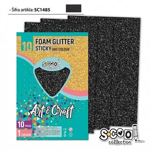 Dekorgumi glitteres öntapadós fekete A4