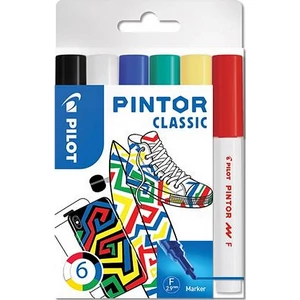 Lakk Decomarker Pilot Pintor F' 1mm vízbázisú 6klasszik szín Írószerek PILOT PIN-NORM-S6-F