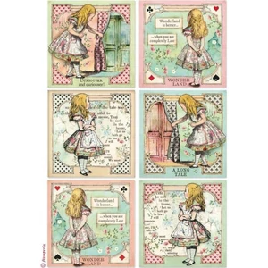 Decoupage rizspapír A4 Alice cards DFSA4382