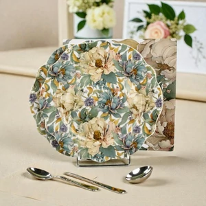 Desszertes tányér porcelán 19cm,szett PEONY WHITE 2 db/szett Díszdobozban