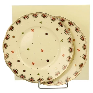 Desszertes tányér porcelán szett CASABLANCA ECRU 2 db /szett Díszdobozban 20,4cm