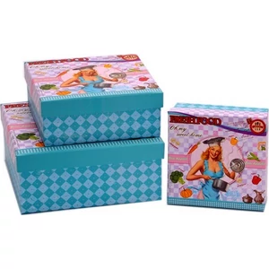 Doboz ládika Mintás kék, szögletes papír, DD43343/S3 (599648 DD43343/S3 (5996488433438)