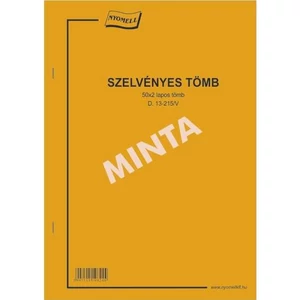 D.SZNY13-215/V Szelvényes tömb A4 álló 50x2 lapos