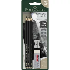 Faber Castell grafitceruza szett, Art and Graphic 3db-os PITT MATT +radír +hegyező bliszterben