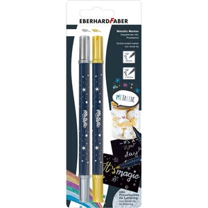 Eberhard Faber filctoll készlet, 2db-os, kétvégű metál arany/ezüst