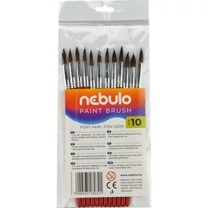 Ecset No.10 Nebulo kerek festett fanyél, hegyes, póniszőr Iskolaszerek Nebulo HE-1-10-F