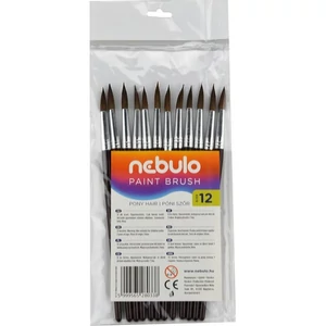 Ecset No.12 Nebulo kerek festett fanyél, hegyes, póniszőr Iskolaszerek Nebulo HE-1-12-F