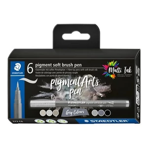 Ecsetiron készlet Staedtler Pigment 372, 6 Különböző Fekete És Szürke Árnyalat