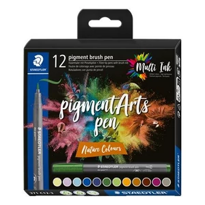 Ecsetiron készlet Staedtler Pigment Brush 371, 12 Különböző Természeti Szín