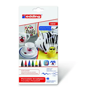 Edding 4200/6 porcelán ecsetirón 6-os készlet family színek Porcelán marker ecsetjellegű