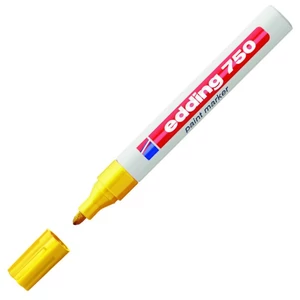 Edding 750 kerek hegyű sárga lakkmarker 2-4mm jelölésre Üveg, porcelán, műanyag, fém 