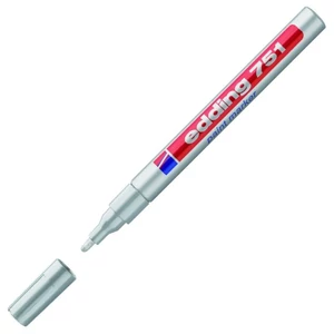 Edding 751 kerek hegyű ezüst lakkmarker 1-2mm jelölésre Üveg, porcelán, műanyag, fém