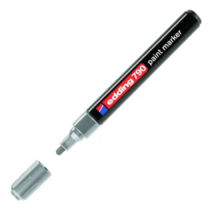 Edding 790 kerek hegyű ezüst lakkmarker 0,8mm jelölésre Üveg, porcelán, műanyag, fém