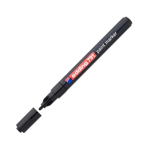 Edding 791 kerek hegyű fekete lakkmarker 1-2mm jelölésre Üveg, porcelán, műanyag, fém